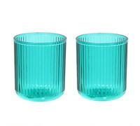 cawein Bathroom Tumbler 2 Pieces ,Unbreakable Toothbrush Cup,Dishwasher Safe Drinking Cup (Green & Green), HD008