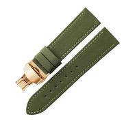 CAWEUER 1853 Speed Chi T116 Leather Underskin Canvas Nylon Watchband Compatible With Tissot T116617A Le Locle Starfish T20 Canvas Men Wrist 22 20mm(Green-Gold-B1,22mm)