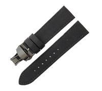 CAWEUER 1853 Speed Chi T116 Leather Underskin Canvas Nylon Watchband Compatible With Tissot T116617A Le Locle Starfish T20 Canvas Men Wrist 22 20mm(Black-Black-B1,22mm)