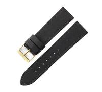 CAWEUER 1853 Speed Chi T116 Leather Underskin Canvas Nylon Watchband Compatible With Tissot T116617A Le Locle Starfish T20 Canvas Men Wrist 22 20mm(Black-Gold-K1,22mm)