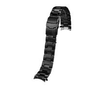 CAWEUER 20mm 22mm Curved Watch Strap Bracelet Compatible With SEIKO No. 5 SKX009 SKX007 SKX175 SKX173 Solid Stainless Steel Watchband Accessories(Three beads-black,22mm-width)