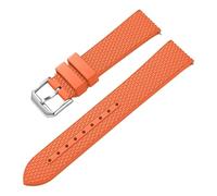 CAWEUER 20mm 22mm Watchband Sport Bracelet Compatible With Seiko 5 Skx007 Skx013 Prospex Replacement Wristband Compatible With MIDO Oris FKM Rubber Watch Straps(Orange,20mm)