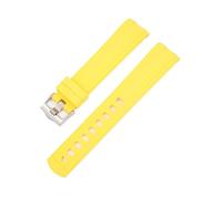 CAWEUER 20mm TPU Rubber Strap Compatible With Omega X Swatch Joint MoonSwatch Curved End Waterproof Diving Silicone Watch Band Compatible With Seamaster 300(Yellow)
