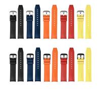 CAWEUER 21mm Compatible With Rolex Tissot Seastar T12. 407 FKM Curved Fluoro Rubber Watch Strap Diving Waterproof Men Replace Bracelet(Coal Black)