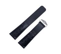 CAWEUER 22mm Breathable Silicone Watchband Compatible With TAG Heuer F1 CAZ201 WAZ2113 CAZ1010 Watch Strap Soft Rubber Bracelet And Folding Buckle(Black silver clasp)