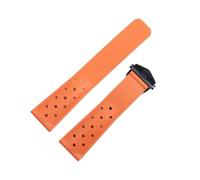 CAWEUER 22mm Breathable Silicone Watchband Compatible With TAG Heuer F1 CAZ201 WAZ2113 CAZ1010 Watch Strap Soft Rubber Bracelet And Folding Buckle(Orange black clasp)