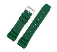 CAWEUER 22mm Sport Silicone Watchband Compatible With Seiko Men Diving Rubber Strap Compatible With Casio Duro Swordfish MDV106 MDV107 Series(Green)