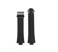 CAWEUER 24-12 Convex Silicone Watchband Compatible With Oris Diving AQUIS 7740 7730 Water Ghost Sports Strap Bracelet Men Rubber Blue Black(Black-black)