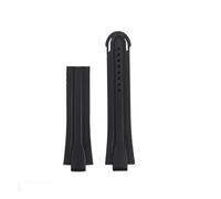 CAWEUER 24-12 Convex Silicone Watchband Compatible With Oris Diving AQUIS 7740 7730 Water Ghost Sports Strap Bracelet Men Rubber Blue Black(Black-no buckle)