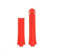 CAWEUER 24-12 Convex Silicone Watchband Compatible With Oris Diving AQUIS 7740 7730 Water Ghost Sports Strap Bracelet Men Rubber Blue Black(Red-no buckle)