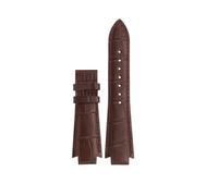 CAWEUER 24x14mm Cowhide Leather Watchband Compatible With Tissot T60 Strap Belt L875/975K 1853 Series Bracelet Convex End Watch Strap Accessories(Brown no buckle)