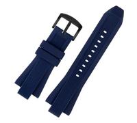 CAWEUER 29mmX13mm Silicone Rubber Watch Straps Compatible With Michael Kors MK9019 MK8295 MK8492 MK9020 Men's Blue Black Band(Blue-black)
