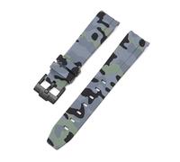 CAWEUER Band Compatible With Omega X Swatch MoonSwatch Curved End Silicone Rubber Diving Bracelet Watch Accessories 20mm Compatible With Rolex Camouflage Strap(Camo grey02)