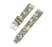 CAWEUER Band Compatible With Omega X Swatch MoonSwatch Curved End Silicone Rubber Diving Bracelet Watch Accessories 20mm Compatible With Rolex Camouflage Strap(Mosaic beige01)