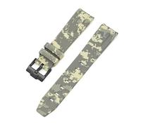 CAWEUER Band Compatible With Omega X Swatch MoonSwatch Curved End Silicone Rubber Diving Bracelet Watch Accessories 20mm Compatible With Rolex Camouflage Strap(Mosaic beige02)