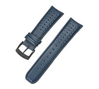 CAWEUER Blue Leather Strap Compatible With Citizen Blue Angels Series Arc Curved 22mm 23mm Cowhide Watch Band Compatible With Blancpain Fifty Fathoms(Royal blue blue02,22mm)