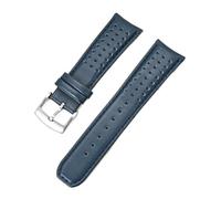 CAWEUER Blue Leather Strap Compatible With Citizen Blue Angels Series Arc Curved 22mm 23mm Cowhide Watch Band Compatible With Blancpain Fifty Fathoms(Royal blue blue01,23mm)