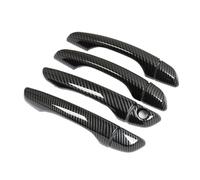 CAWEUER Chrome Carbon Fiber Car Door Handle Cover Trim Sticker Compatible with Peugeot Rifter Partner 2018 2019 2020 2021 Styling Accessories(Carbon no sensors)
