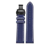 CAWEUER Compatible With B-reitling Canvas Watch With Avengers Super Ocean 22mm Nylon Chain(Blue - black B,24mm)