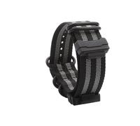 CAWEUER Compatible With Casio Flexible Nylon Waterproof Outdoor Canvas Steel Black Needle Buckle G-SHOCK Ga100 110 Gd120 Dw5600 Series(BlackGray(Link)-Blac)