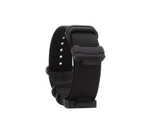 CAWEUER Compatible With Casio Flexible Nylon Waterproof Outdoor Canvas Steel Black Needle Buckle G-SHOCK Ga100 110 Gd120 Dw5600 Series(Black(Link)-Black)