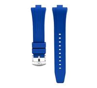 CAWEUER Compatible With Citizen NJ0150 NJ0151 NJ0158 Watch Fluororubber Strap FKM Watchband Men's Bracelet Quick Release Bar Wristband(Dark blue)