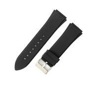 CAWEUER Compatible With Guess W0247G3 W1058G2 W0040G3 Watch Strap Blue Bracelet Silicone Rubber Watchband 22mm X 25mm Wristband With Tool(Black)