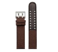 CAWEUER Compatible With Hamilton Khaki Navy Field H68201993 H38416111 Leather Nylon Watchband 20mm 22mm For Citizen Seiko Watch Strap(Brown-silver buckle,22mm)