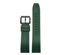 CAWEUER Compatible With I-W-C Pilot's Portofino Portuguese Silicone Watch With Waterproof Rubber Bracelet Fitting, Flat 20mm(Green-black A,22mm)