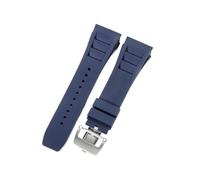 CAWEUER Compatible With Richard Mille Watch Strap Men's 25mm Imported Waterproof Rubber Silicone Rm055 011(Blue-Steel-Z6,25MM_WITH 4 STARS TOOLS)
