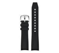 CAWEUER Compatible With Swatch XCompatible With Omega Joint MoonSwatch 20mm Quick Release Strap Men Women Curved End Weave Silicone Rubber Watch Band Bracelet Tool(Black black)