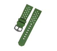 CAWEUER Compatible With TAG Heuer Watchband F1 Series Steel Buckle Caz2011 Seiko Citizen Breathable Silicone 22mm(Green-Black-K2)