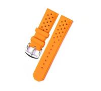 CAWEUER Compatible With TAG Heuer Watchband F1 Series Steel Buckle Caz2011 Seiko Citizen Breathable Silicone 22mm(Orange-Steel-K2)