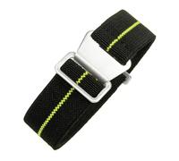 CAWEUER Compatible With Tudor Parachute Qicheng Biwan Little Red Flower Seiko Water Ghost Nylon High Density Knitting 18 20 22mm Watch Strap(Black Yellow-Steel,22mm)