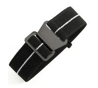 CAWEUER Compatible With Tudor Parachute Qicheng Biwan Little Red Flower Seiko Water Ghost Nylon High Density Knitting 18 20 22mm Watch Strap(Black White-Black,22mm)