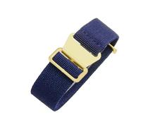CAWEUER Compatible With Tudor Parachute Qicheng Biwan Little Red Flower Seiko Water Ghost Nylon High Density Knitting 18 20 22mm Watch Strap(Blue-Gold,22mm)