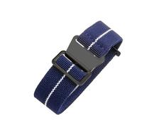 CAWEUER Compatible With Tudor Parachute Qicheng Biwan Little Red Flower Seiko Water Ghost Nylon High Density Knitting 18 20 22mm Watch Strap(Blue White-Black,22mm)