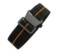 CAWEUER Compatible With Tudor Parachute Qicheng Biwan Little Red Flower Seiko Water Ghost Nylon High Density Knitting 18 20 22mm Watch Strap(Black Orange-Black,18mm)