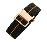 CAWEUER Compatible With Tudor Parachute Qicheng Biwan Little Red Flower Seiko Water Ghost Nylon High Density Knitting 18 20 22mm Watch Strap(Black Orange-Rose,18mm)