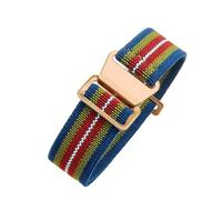 CAWEUER Compatible With Tudor Parachute Qicheng Biwan Little Red Flower Seiko Water Ghost Nylon High Density Knitting 18 20 22mm Watch Strap(Rainbow-Rose,22mm)