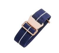 CAWEUER Compatible With Tudor Parachute Qicheng Biwan Little Red Flower Seiko Water Ghost Nylon High Density Knitting 18 20 22mm Watch Strap(Blue White-Rose,18mm)
