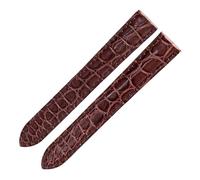 CAWEUER Crocodile Leather Watch Strap Compatible With Cartier London Solo Watchband Men Women 16mm 18mm 20mm(Brown,25MM_SILVER BUCKLE)