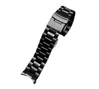 CAWEUER Curved End Stainless Steel WatchBand Compatible With Casio EFV-540 EFS-S510 EFR-303L/303D MTP-1375/1374 Metal Strap 20mm 22mm Bracelet(Black-C,20mm-width)