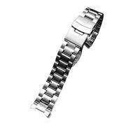 CAWEUER Curved End Stainless Steel WatchBand Compatible With Casio EFV-540 EFS-S510 EFR-303L/303D MTP-1375/1374 Metal Strap 20mm 22mm Bracelet(Silver-C,18mm-width)