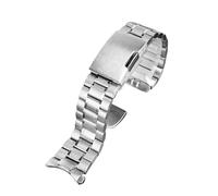 CAWEUER Curved End Stainless Steel WatchBand Compatible With Casio EFV-540 EFS-S510 EFR-303L/303D MTP-1375/1374 Metal Strap 20mm 22mm Bracelet(Silver-A,22mm-width)