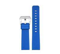 CAWEUER FKM Fluoro Rubber Strap 20mm 22mm 24mm Band Men Women Waterproof Quick Release Bracelet Compatible With Omega Seiko Panerai(Dark blue,22mm)