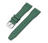 CAWEUER FKM Fluoro Rubber Strap Compatible With Tissot PRX Series T137.407/T137.410 Super Player 40mm Men Quick Release Adapter Watch Band 12mm(Green-silver)