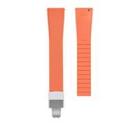 CAWEUER FKM Strap 20mm 22mm Compatible With Breitling Rolex Seiko Fluoro Rubber Universal Quick Release Folding Buckle Bracelet Watch Band Compatible With Omega(Orange,20mm)