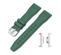 CAWEUER FKM Strap Adapter Compatible With Tissot PRX T137.407/T137.410 Super Player 40mm Men Fluoro Rubber Quick Release Watch Band Connector 12mm(Green)