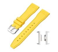 CAWEUER FKM Strap Adapter Compatible With Tissot PRX T137.407/T137.410 Super Player 40mm Men Fluoro Rubber Quick Release Watch Band Connector 12mm(Yellow)